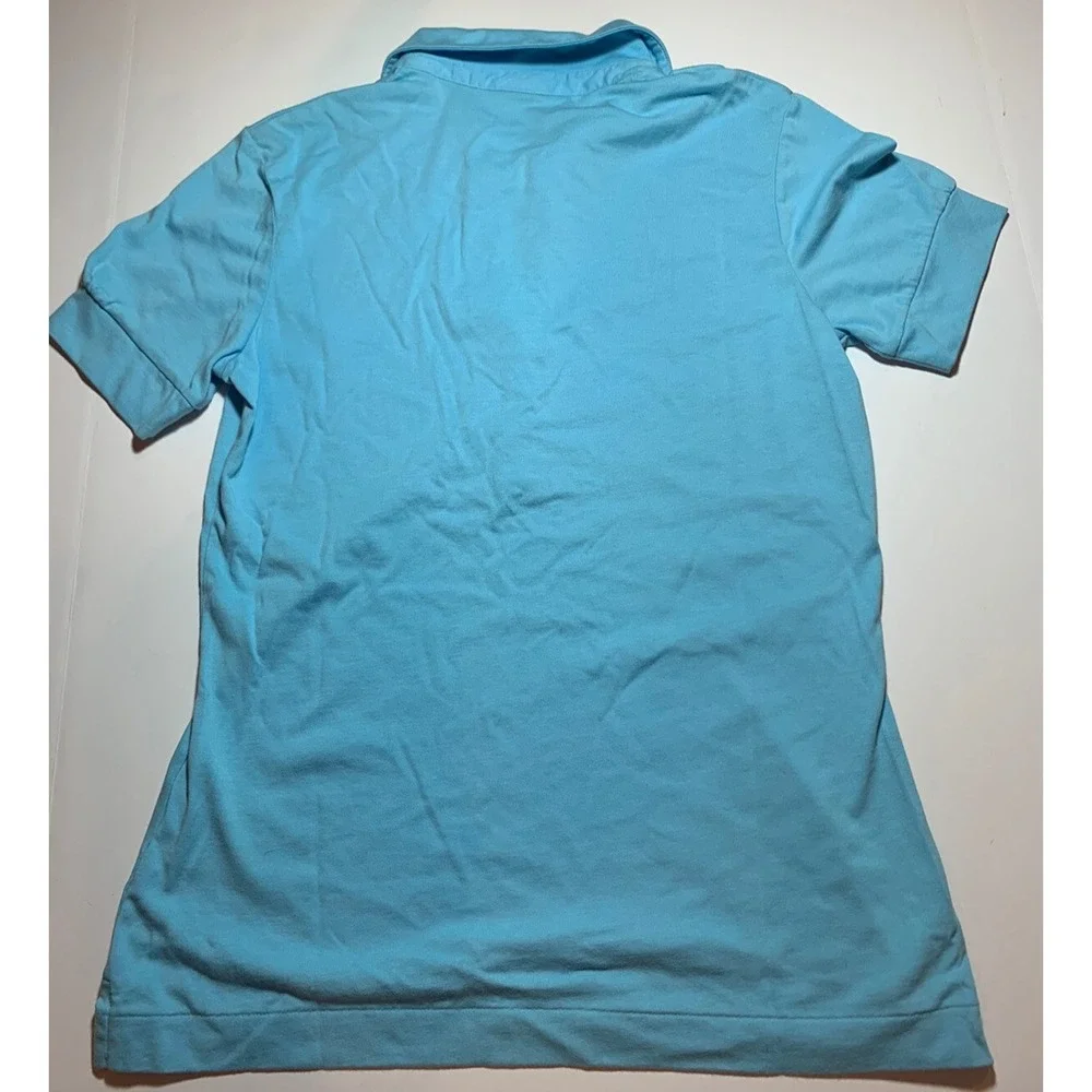 Nike Golf Fit Dry Blue Short Sleeve Collar Button V-Neck Top Medium